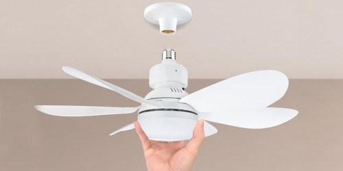 Socket Ceiling Fan Only $9.99 Shipped w/ Amazon Prime (Screws In Like a Light Bulb!)