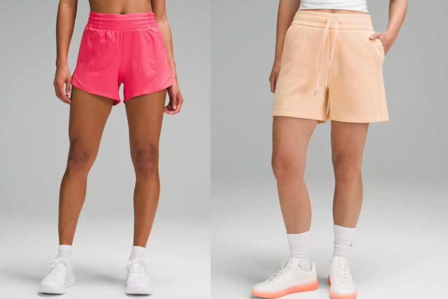 magenta and orange shorts