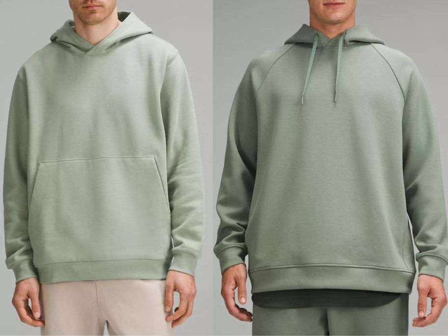 Stock image of two men wearing lululemon hoodies