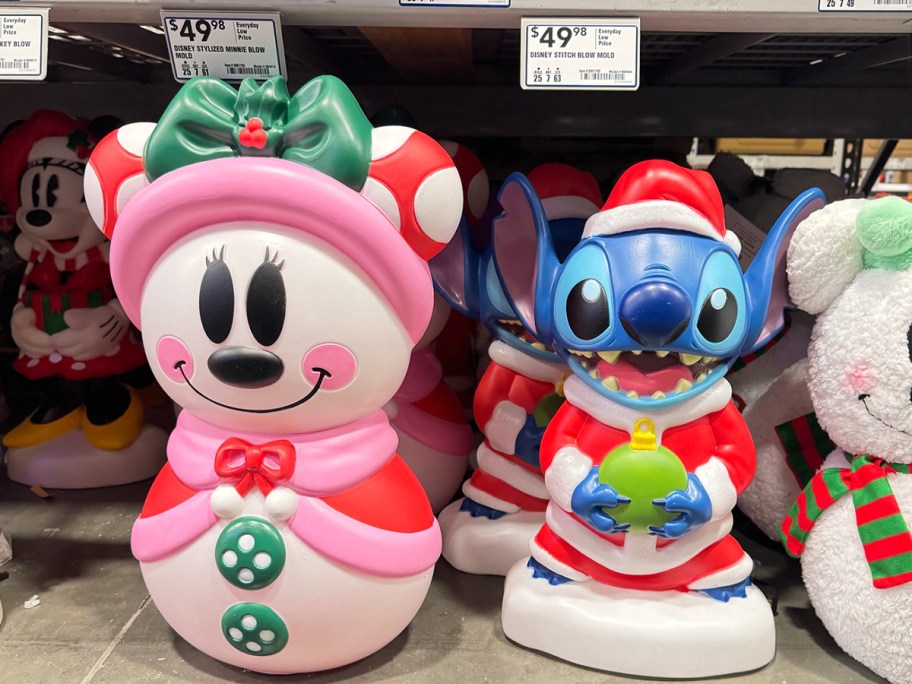 minnie and stitch blow molds in store