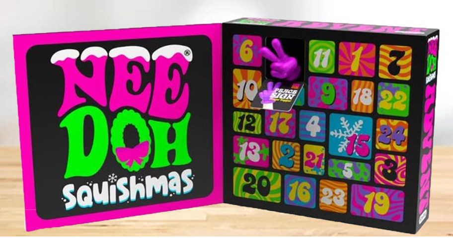 nee doh squishamas advent calendar on table