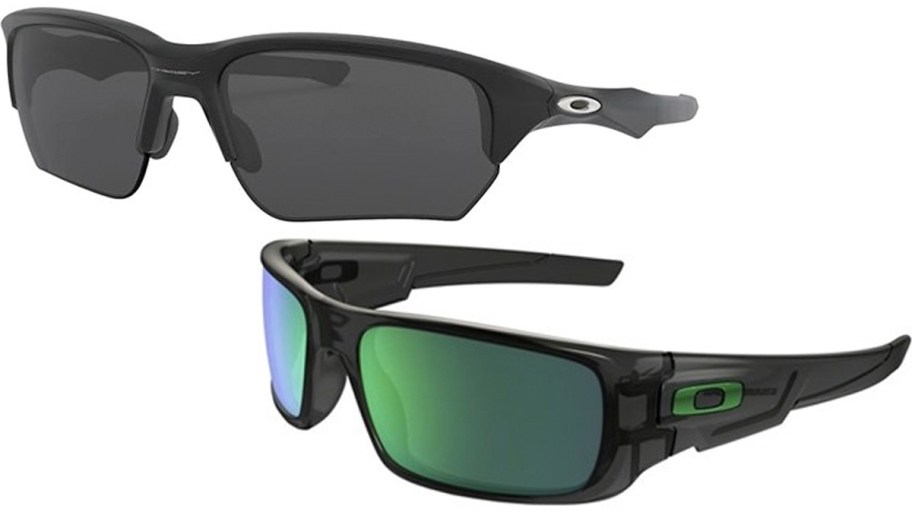 black and black and green sunglasses 
