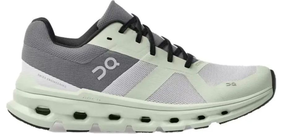 on cloud lite green and white womens sneaker