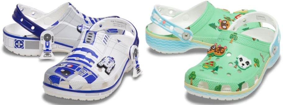 r2d2 and Animal Crossing character crocs