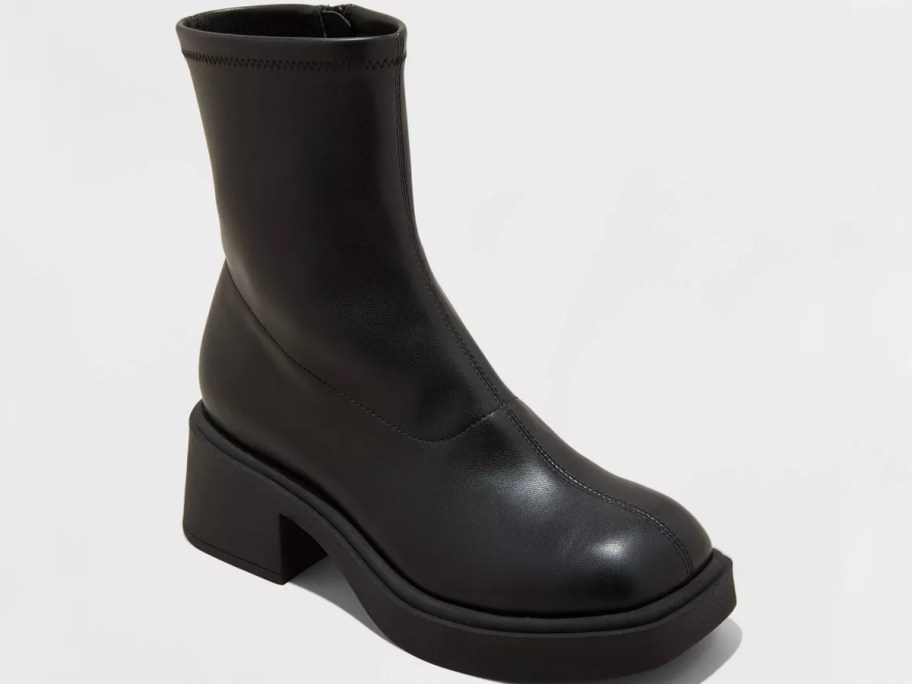 black ankle boots stock image 