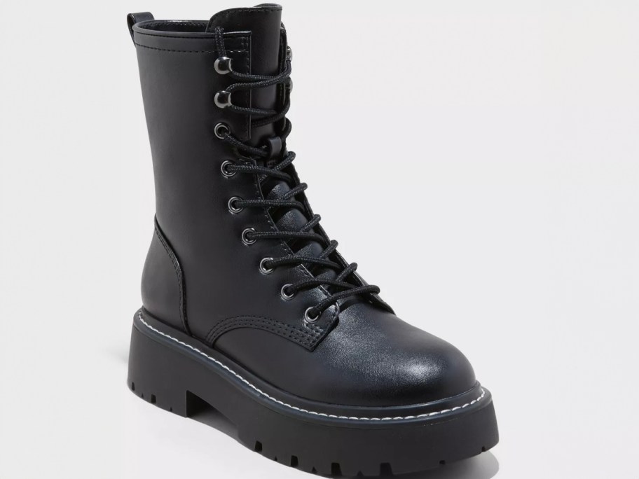 target tall black boots stock image 