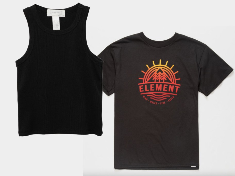 black kids tee and tank