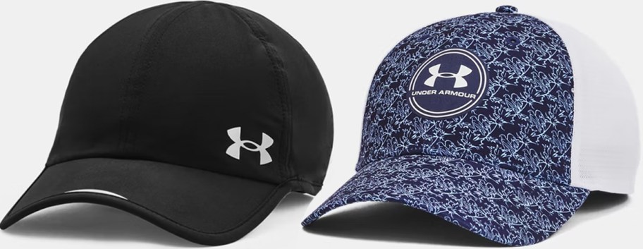 black and blue under armour hats