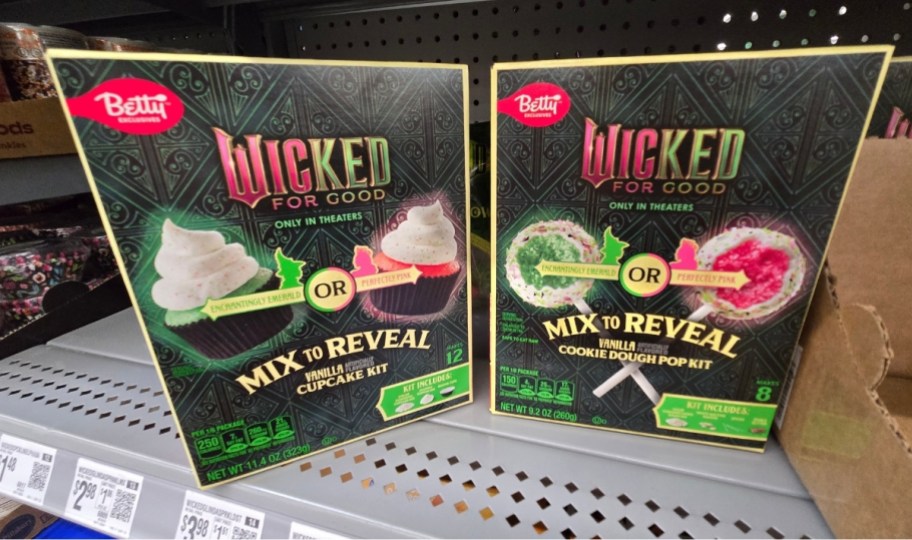 a cupcake kit and cookie pop kit on a store shelf