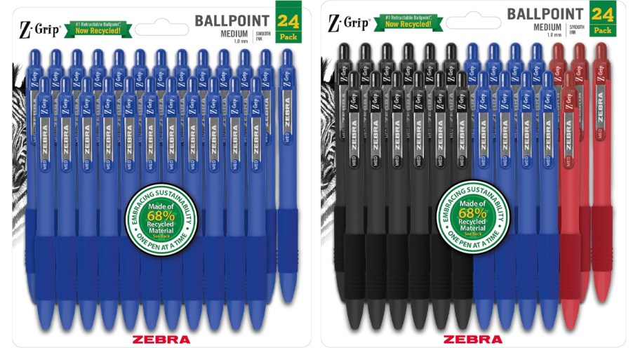 zebra blue and black 24 count pens 