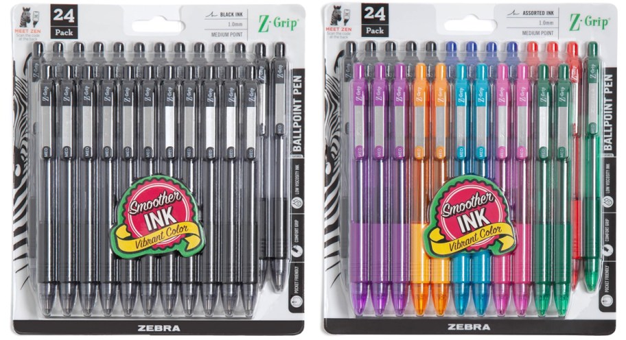 black and colorful 24 packs of pens