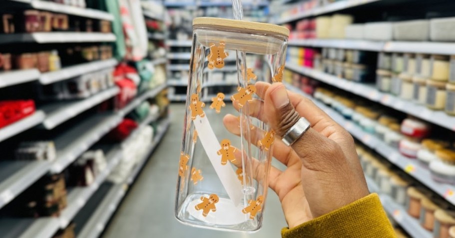 Gingerbread Man Square Glass Tumbler UNDER $3 on Walmart.com