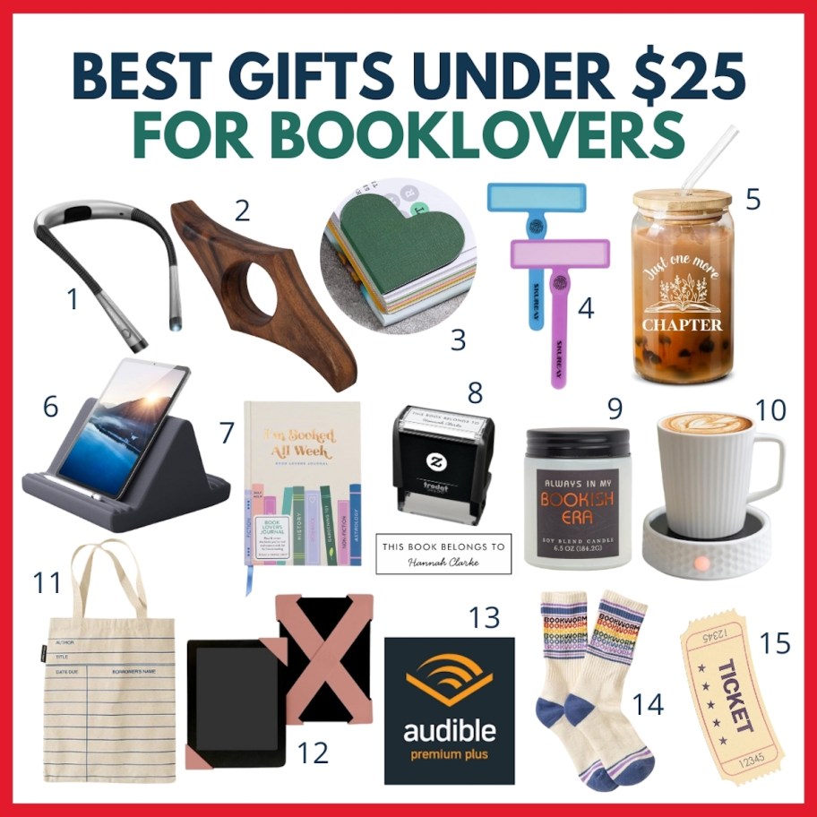 collage of booklovers gift guide