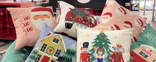 huge display of $5 Walmart Pillows