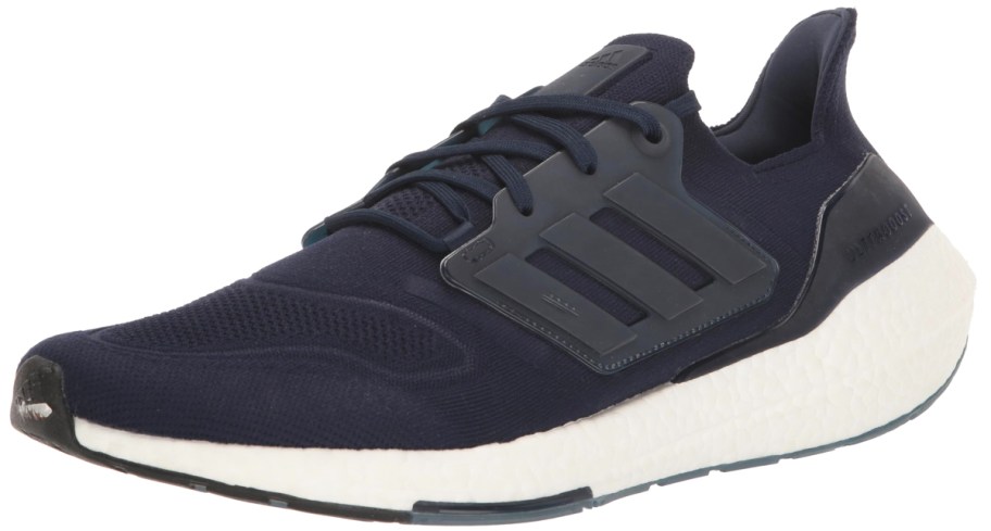 navy blue adidas running shoe