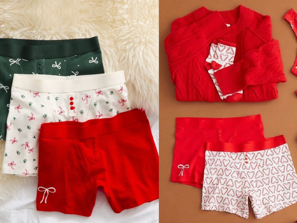 aerie holiday themed womens boxer underwear