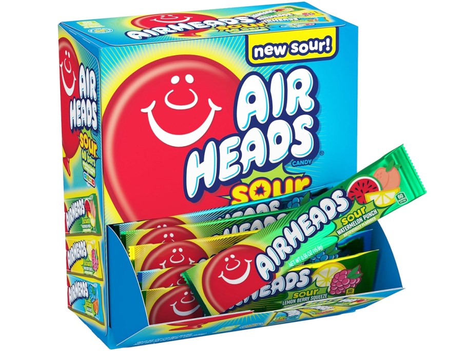 box of assorted airheads sour candies