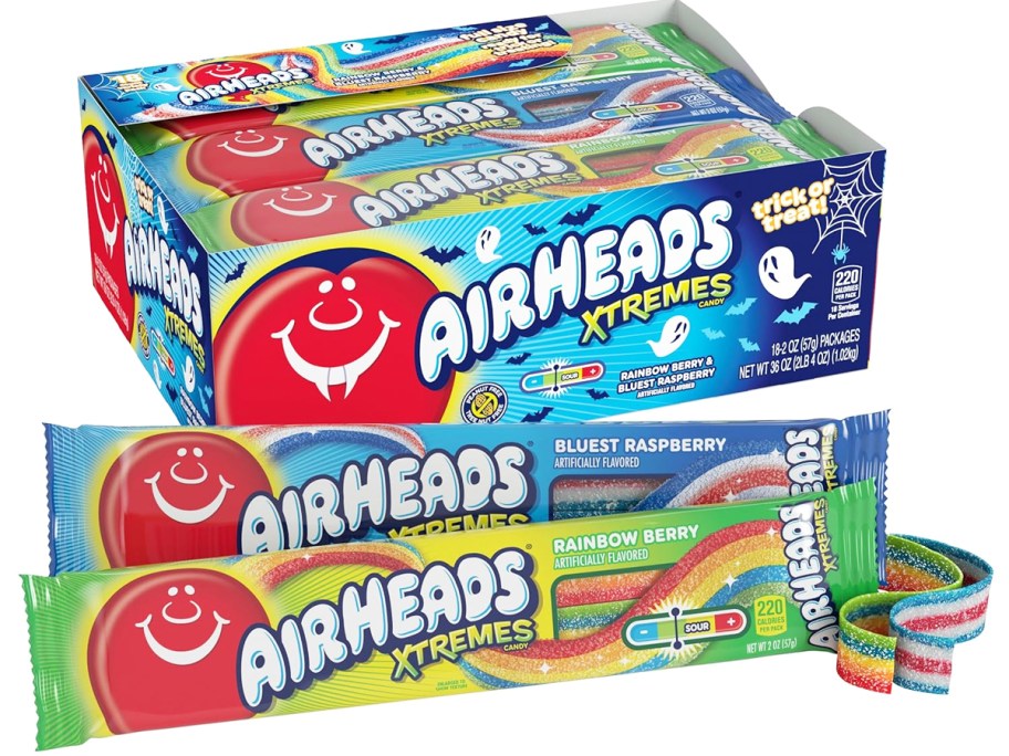 variety pack box of Airheads Xtremes Belts candies