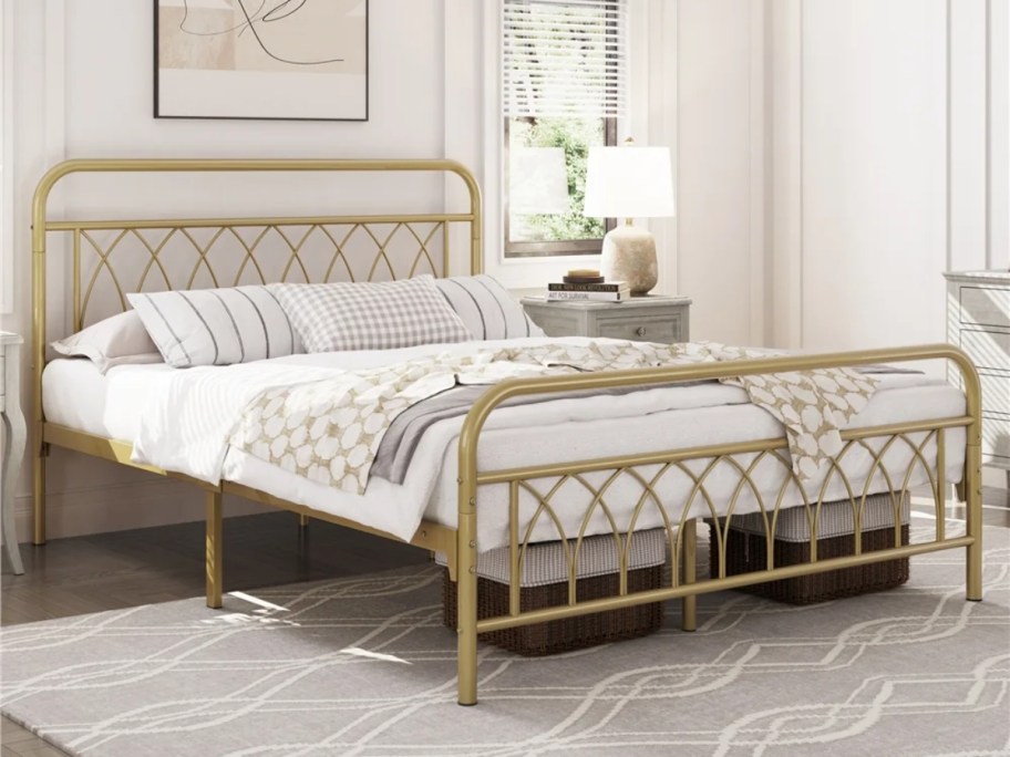 Alden Design Metal Platform Bed Frame