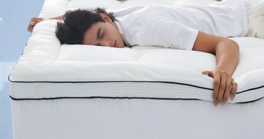 person sleeping on Bedsure Mattress Pad