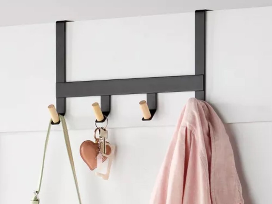 Brightroom Mixed Material Over The Door 4-Hook Rack