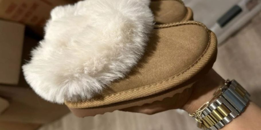 Cat & Jack Faux Fur Slippers Only $11 on Target.com (Today Only)