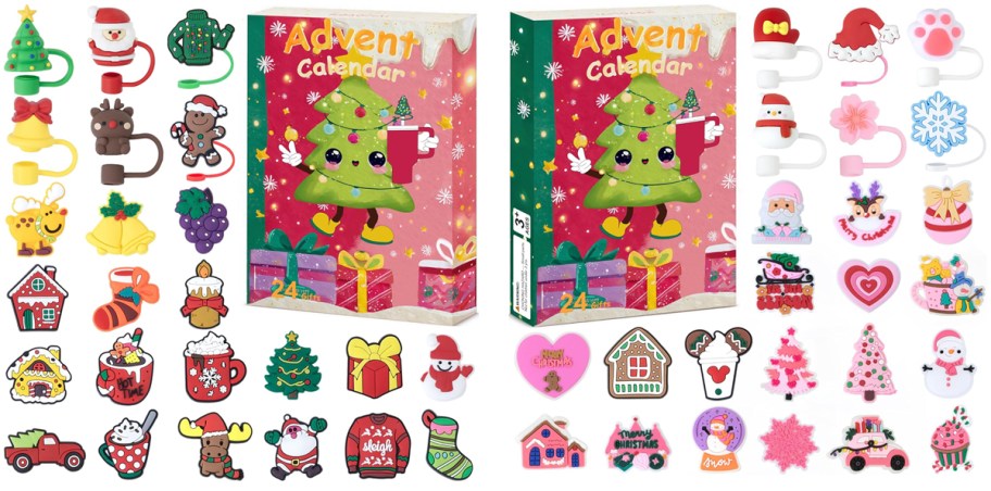 Christmas Straw Topper 24-Day Advent Calendar 2 Styles