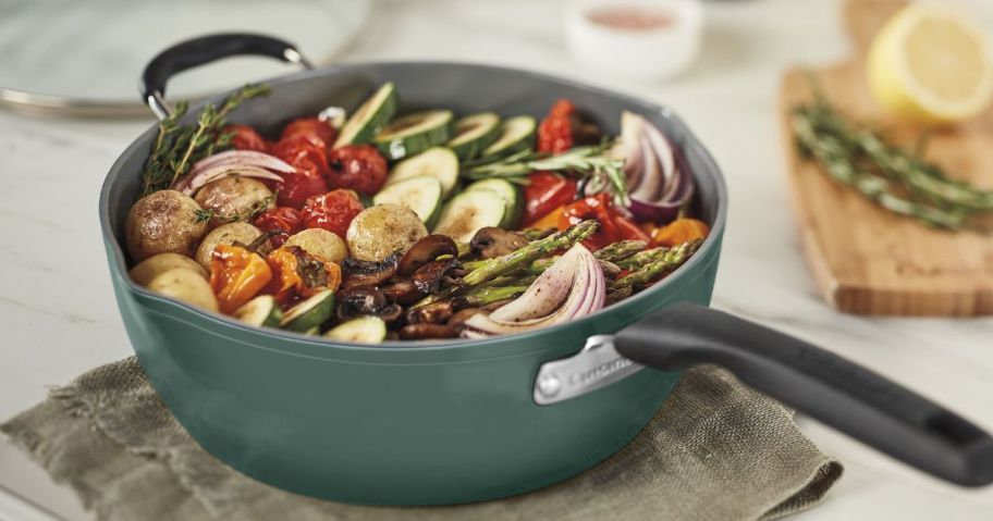 Cuisinart Perfect Pan filled with roasted veggies