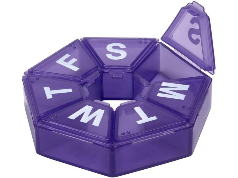 Purple EZY DOSE Weekly Pill Organizer 