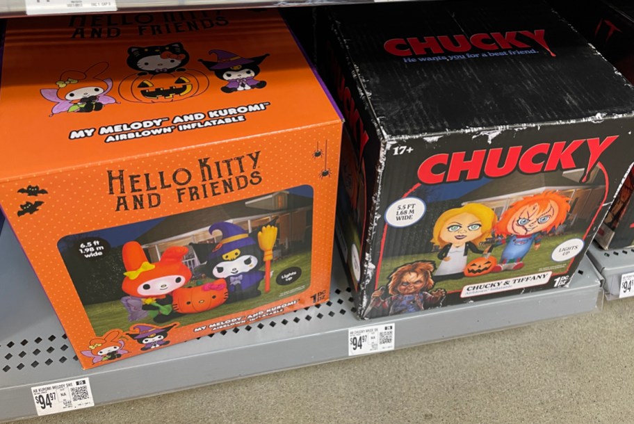 Hello Kitty and Friends 6.5ft and Chucky 5.5ft Halloween Airblown Inflatables