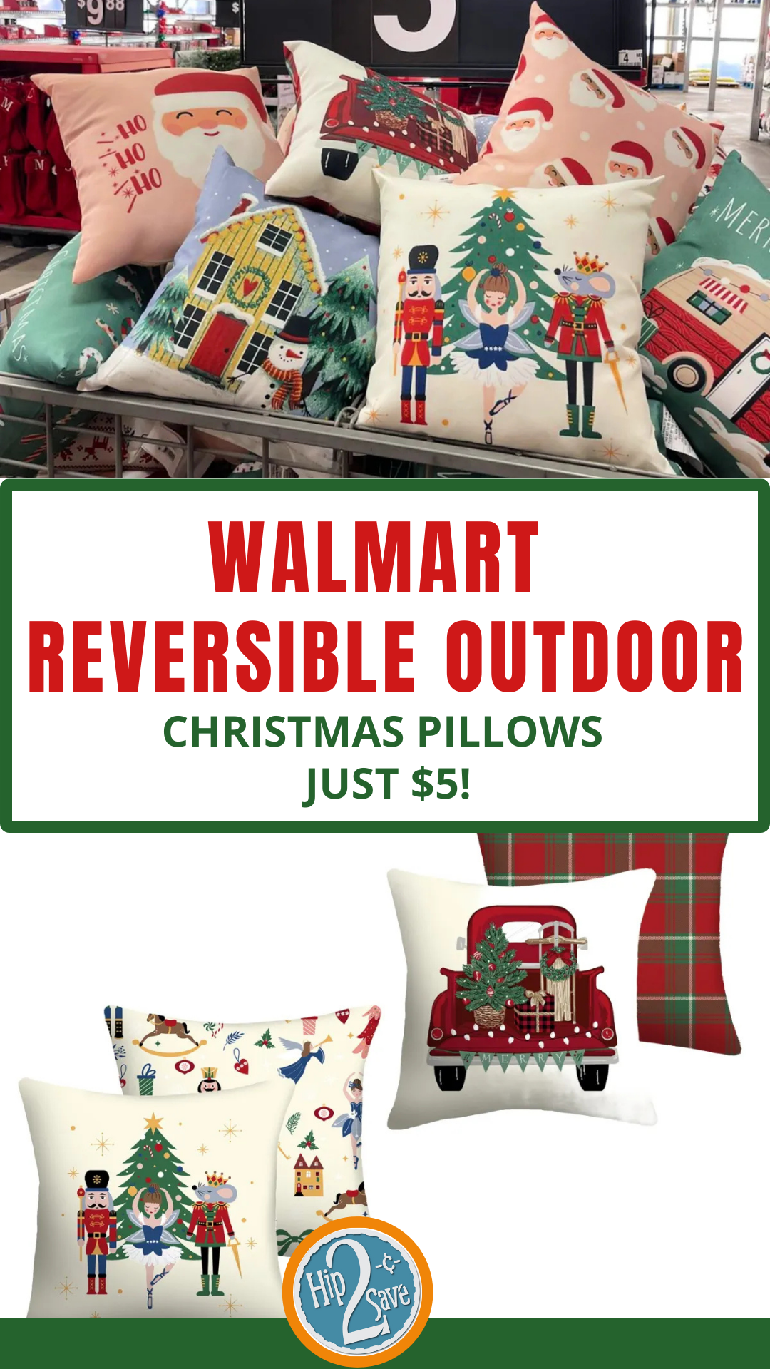 Walmart christmas pillows $5 hotsell