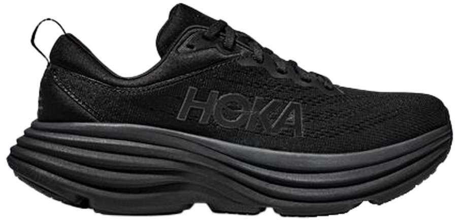 all black hoka running shoe