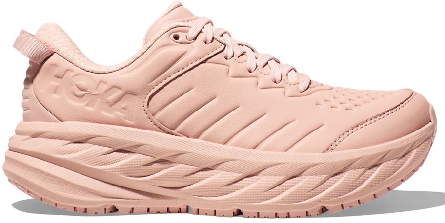 light pink hoka running shoe