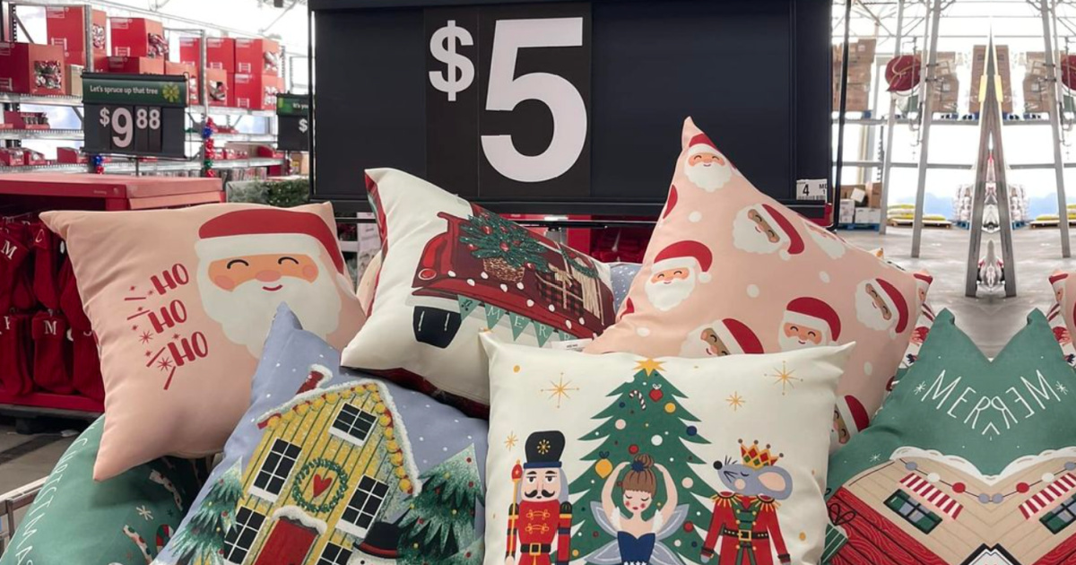 Walmart Reversible Outdoor Christmas Pillows Just $5!