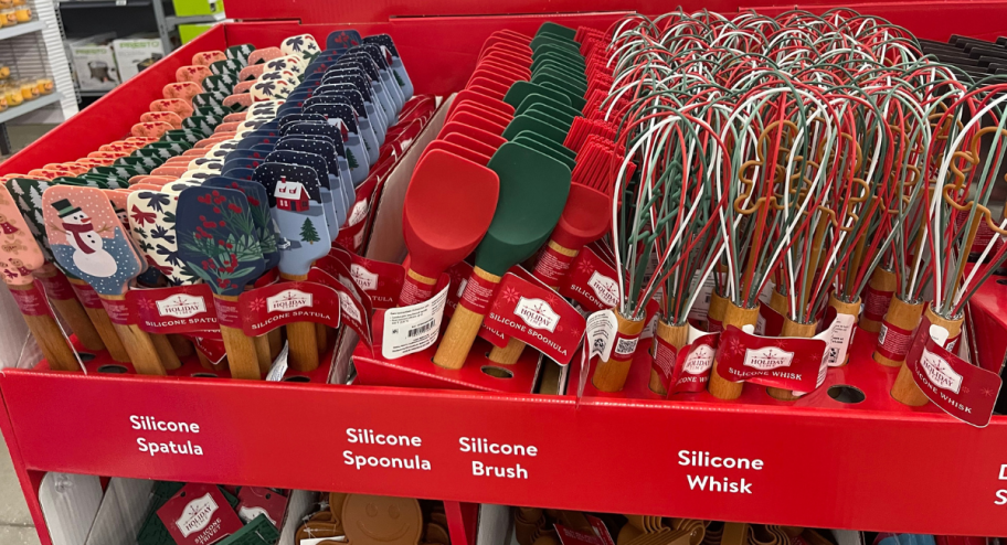 display of Holiday Time 12&rdquo; Silicone items at walmart store
