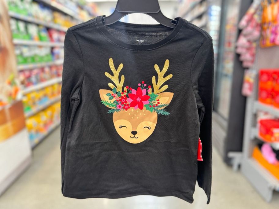 Holiday Time Christmas Toddler Graphic Tee Reindeer