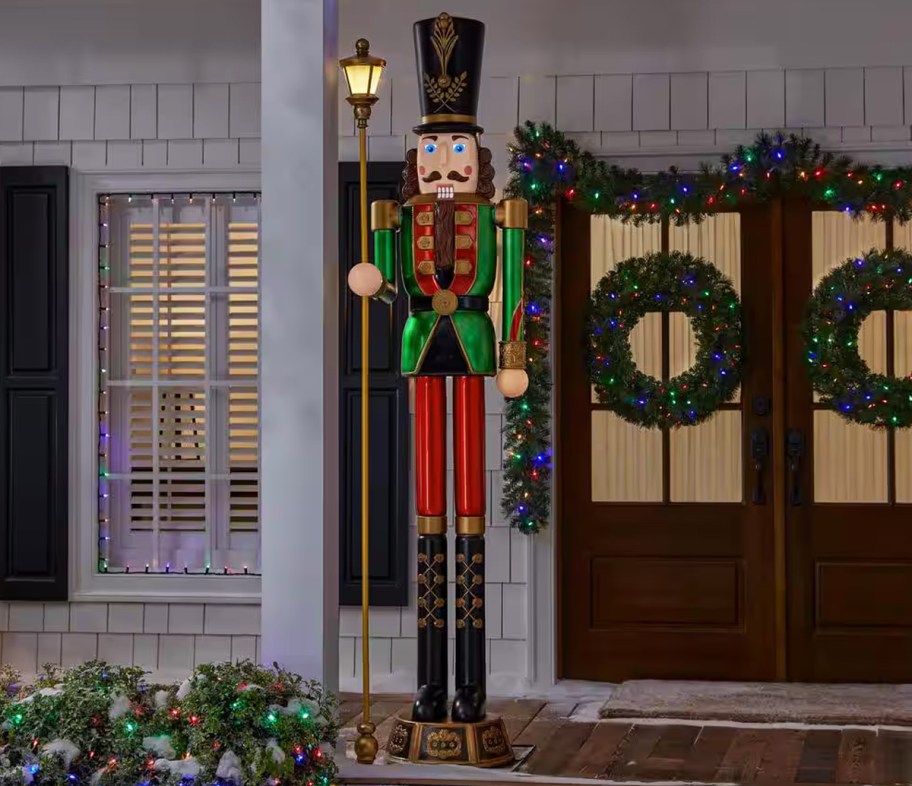 giant nutcracker on front porch