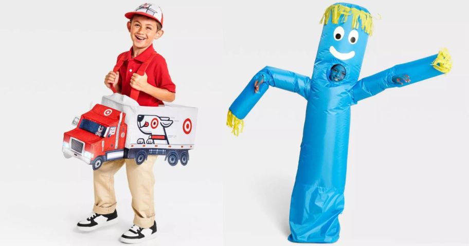 Kids Target Truck and Wacky Waver costumes