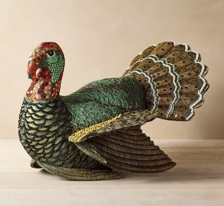 a turkey-shaped pillow from Target's John Derian Collection