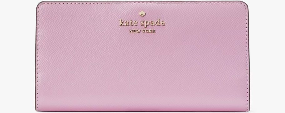 a pink large zip around wallet