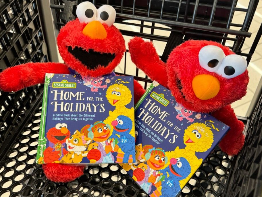 Two Kohl’s Cares Sesame Street Elmo Plush Toy & Hardcover Book Bundle in a Kohl's Shopping Cart