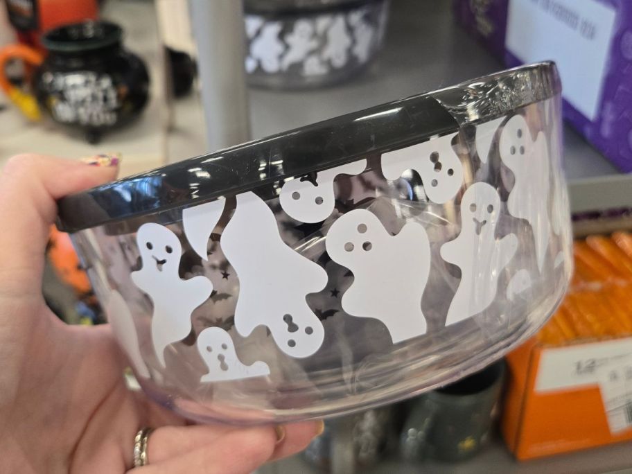 Hand holding Celebrate Together Halloween 2-Piece Stacking Containers