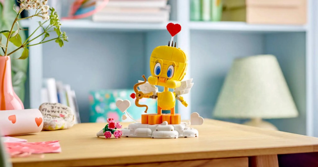 Sweetheart Tweety Bird on wooden desk