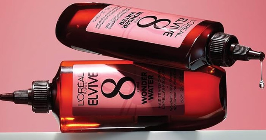 two stacked bottles of L’Oreal Elvive 8-Second Wonder Water