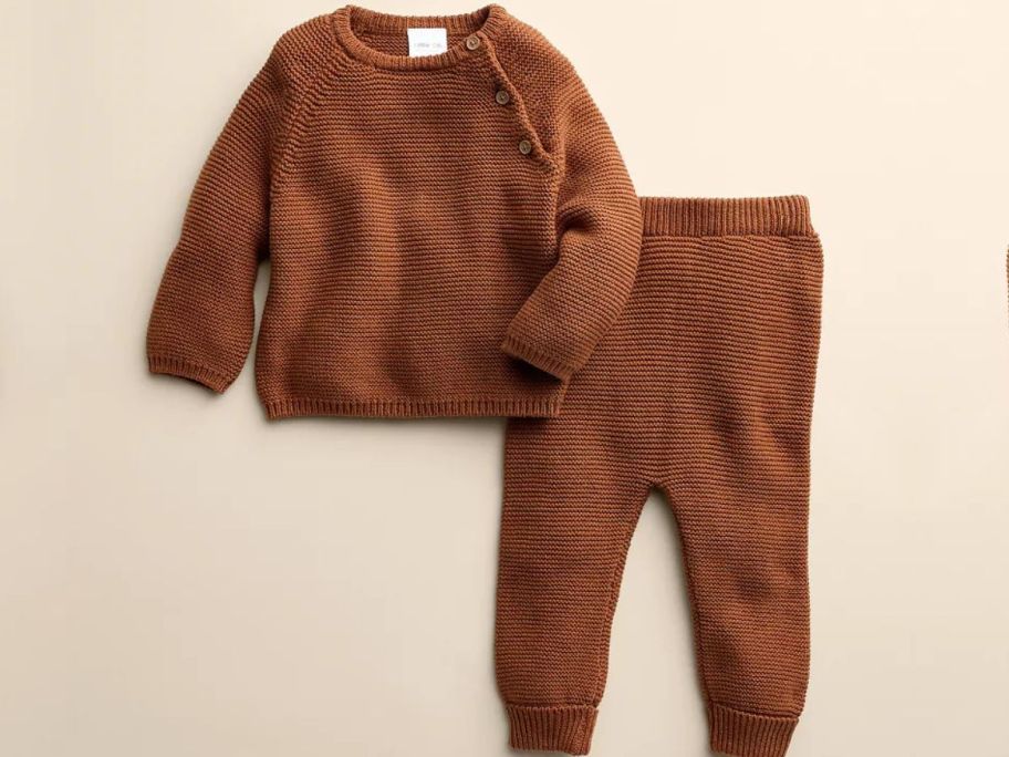 A little co. 2-piece sweater set in brown