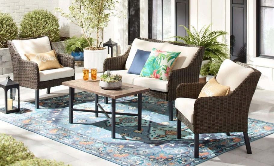 HOT Walmart Patio Furniture Sale | Mainstays 4-Piece Set $196 Shipped (Reg. $498)