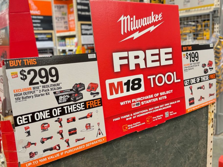 Milwaukee Free Tool Display at Home depot