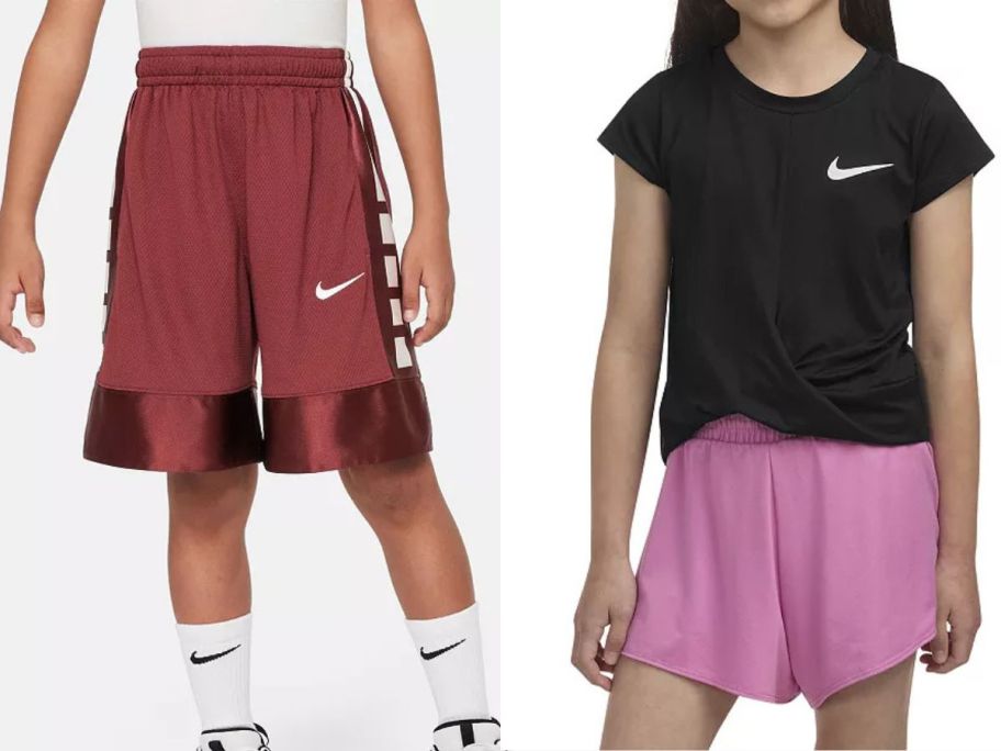 Stock images of two kids wearing Nike clothing