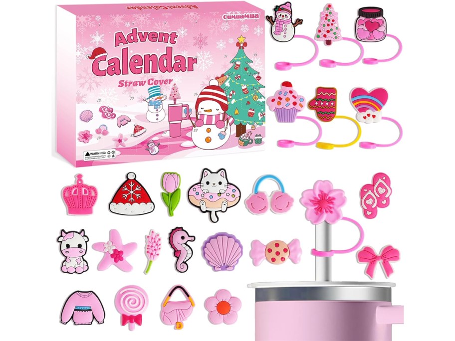 Pink Straw Topper 24-Day Advent Calendar