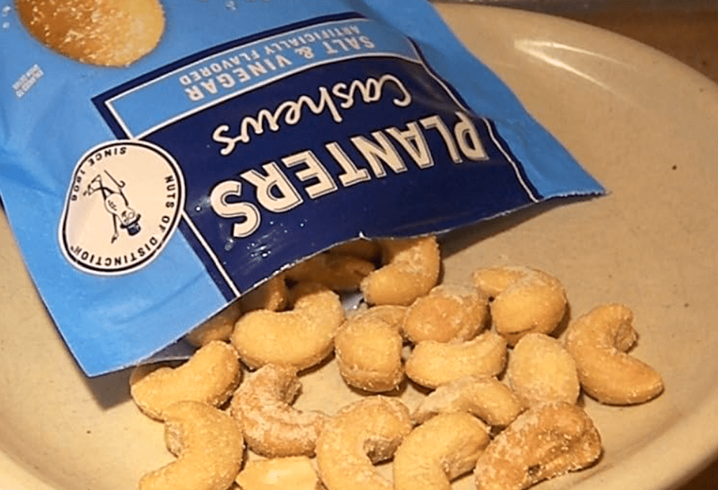 Planters cashews on plate 